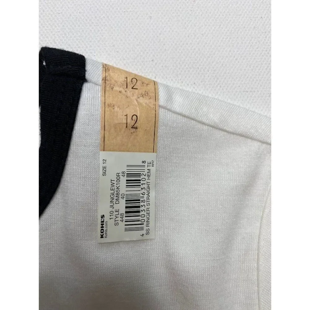 Mudd Girls White Animal Ringer Tee Sz 12 New Koala Zebra‎ Sloth Turtle White